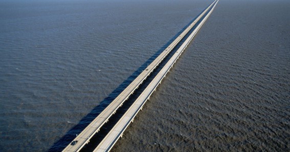 The Lake Pontchartrain Causeway in Louisiana