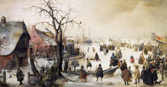 Winter Landscape With Skaters By Hendrick Avercamp